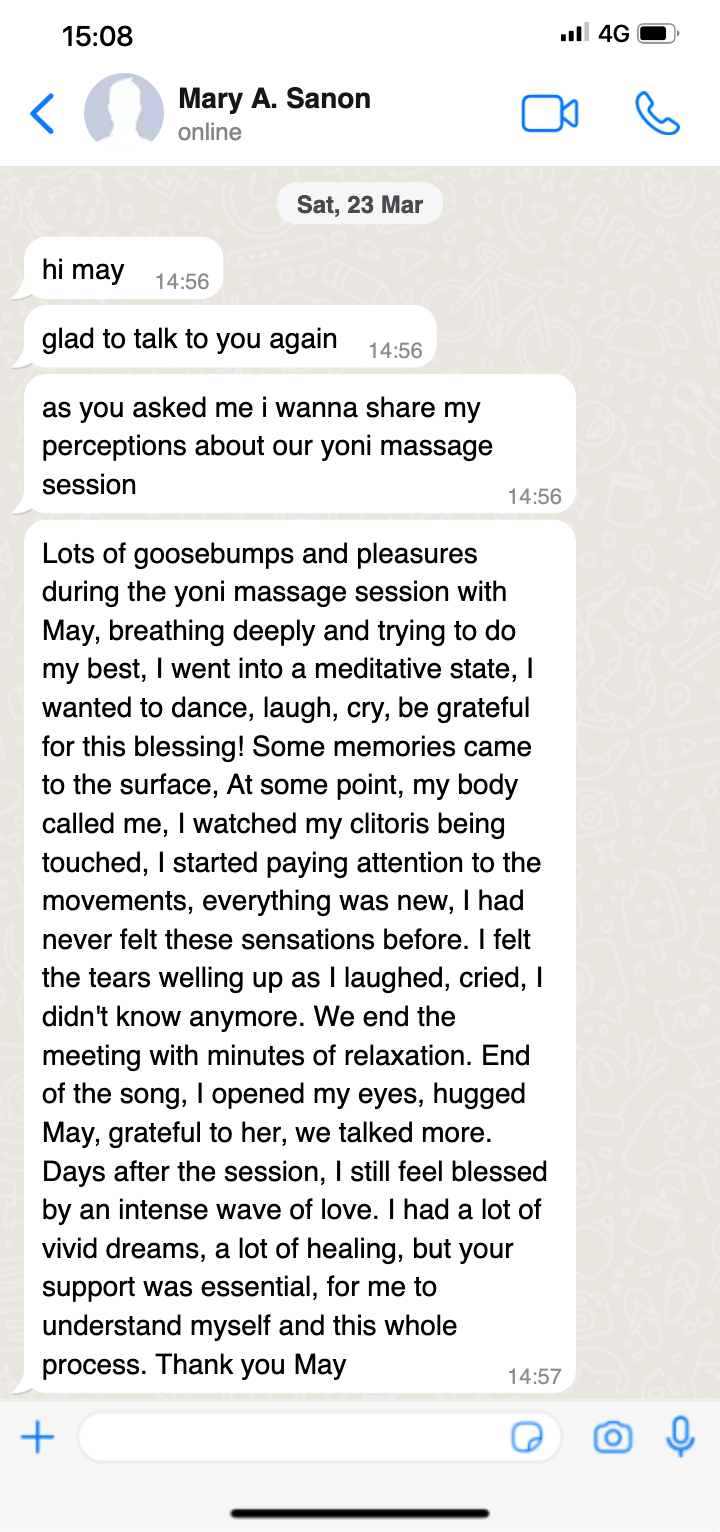 Tantra Massage May Gonzalez Testimonial
