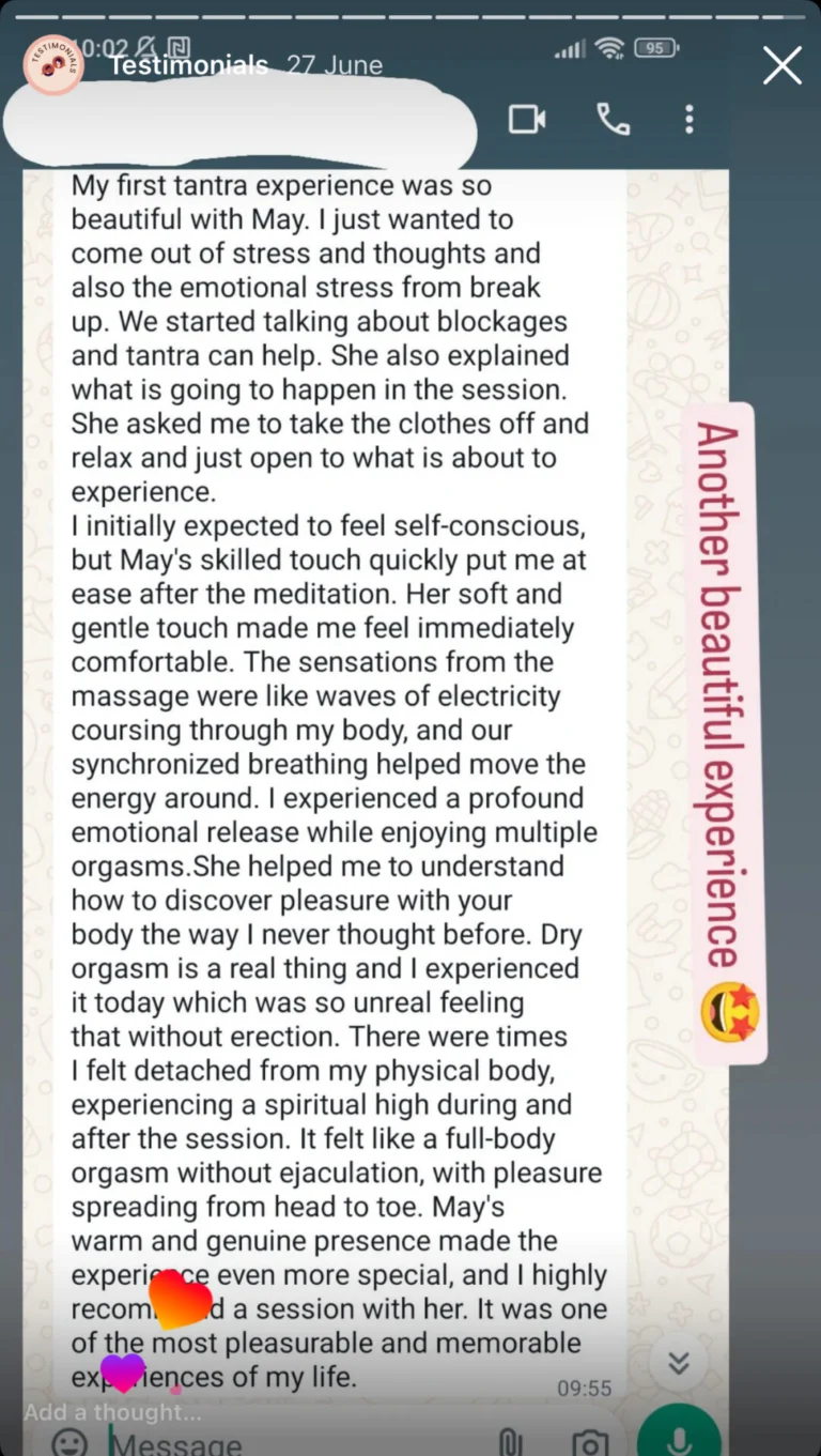 Tantra Massage May Gonzalez Testimonial