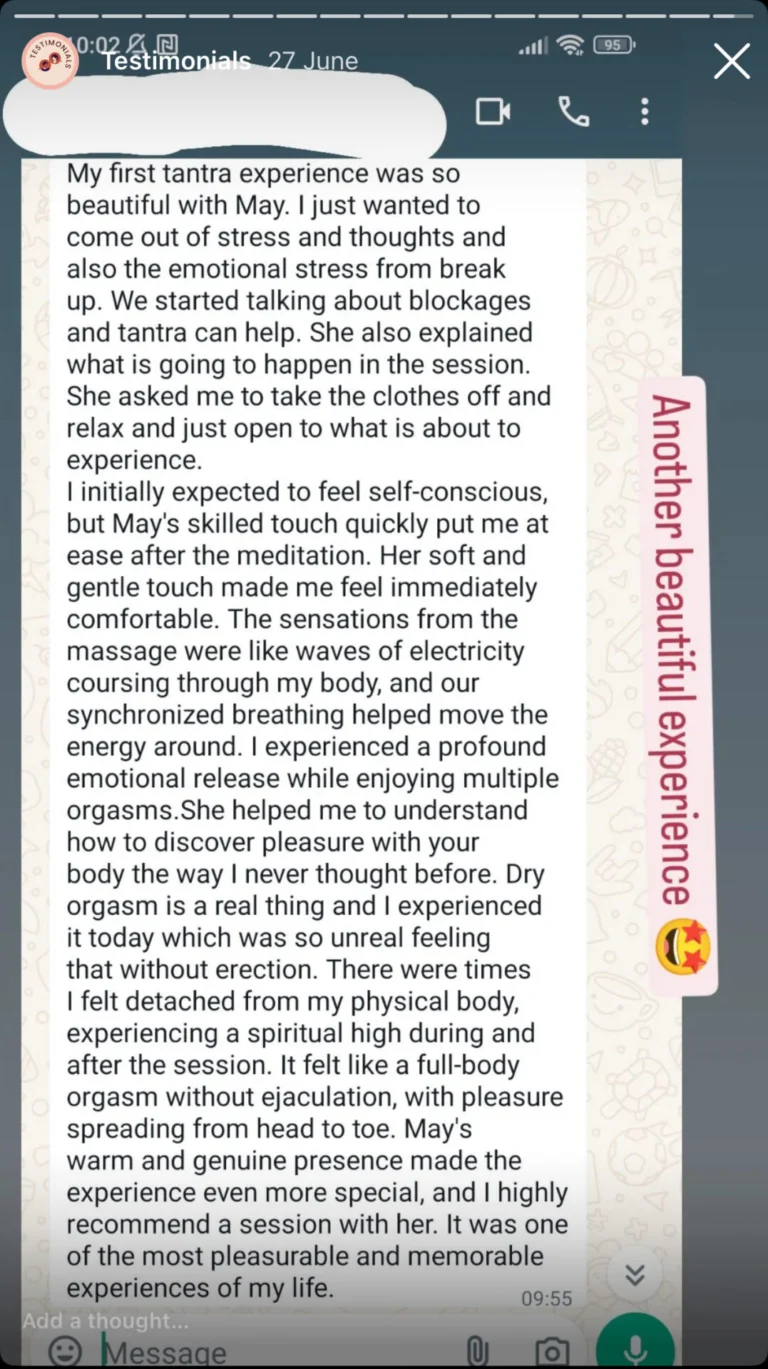 Tantra Massage May Gonzalez Testimonial